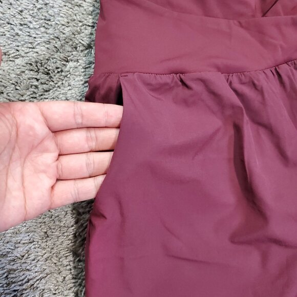 Halara Pants High Waist Yoga Crossover Pockets Brown Red - Size Medium - Picture 5 of 9